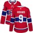 Adidas Montreal Canadiens #9 Maurice Richard Red Home Authentic Womens Stitched NHL Jersey