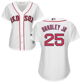 Boston Red Sox #25 Jackie Bradley Jr White Home Womens Stitched MLB Jersey