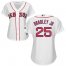 Boston Red Sox #25 Jackie Bradley Jr White Home Womens Stitched MLB Jersey