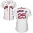 Boston Red Sox #25 Jackie Bradley Jr White Home Womens Stitched MLB Jersey