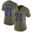 Nike Dallas Cowboys #71 Lael Collins Olive Womens Stitched NFL Limited 2017 Salute to Service Jersey