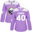 Adidas Buffalo Sabres #40 Robin Lehner Purple Authentic Fights Cancer Womens Stitched NHL Jersey
