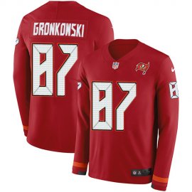 Nike Tampa Bay Buccaneers #87 Rob Gronkowski Red Team Color Mens Stitched NFL Limited Therma Long Sleeve Jersey