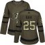 Adidas Anaheim Ducks #25 Ondrej Kase Green Salute to Service Womens Stitched NHL Jersey