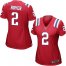 Nike New England Patriots #2 Brian Hoyer Red Alternate Womens Stitched NFL Elite Jersey