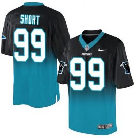 Nike Carolina Panthers #99 Kawann Short Black/Blue Mens Stitched NFL Elite Fadeaway Fashion Jersey