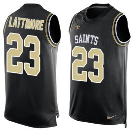 Nike New Orleans Saints #23 Marshon Lattimore Black Team Color Mens Stitched NFL Limited Tank Top Jersey