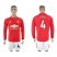 Manchester United #4 Jones Red Home Long Sleeves Soccer Club Jersey