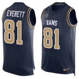 Nike Los Angeles Rams #81 Gerald Everett Navy Blue Team Color Mens Stitched NFL Limited Tank Top Jersey
