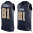 Nike Los Angeles Rams #81 Gerald Everett Navy Blue Team Color Mens Stitched NFL Limited Tank Top Jersey