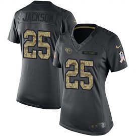 Nike Tennessee Titans #25 Adoree Jackson Black Womens Stitched NFL Limited 2016 Salute to Service Jersey