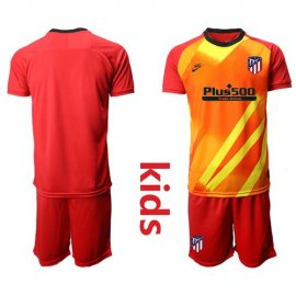 Atletico Madrid Blank Red Goalkeeper Kid Soccer Club Jersey