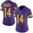 Nike Minnesota Vikings #14 Stefon Diggs Purple Womens Stitched NFL Limited Rush Jersey