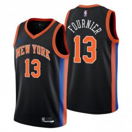 Nike New York Knicks #13 Evan Fournier Mens 2022-23 City Edition NBA Jersey – Cherry Blossom Black Mens