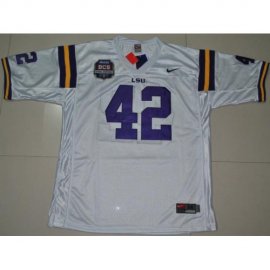 LSU Tigers 42 Michael Ford White 2012 BCS Patch College Football Jersey