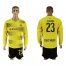Dortmund #23 Kagawa Home Long Sleeves Soccer Club Jersey
