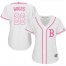 Boston Red Sox #26 Wade Boggs White/Pink Fashion Womens Stitched MLB Jersey