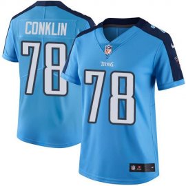 Nike Tennessee Titans #78 Jack Conklin Light Blue Womens Stitched NFL Limited Rush Jersey