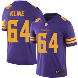 Nike Minnesota Vikings #64 Josh Kline Purple Mens Stitched NFL Limited Rush Jersey