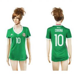 Womens Mexico #10 Corona Home Soccer Country Jersey