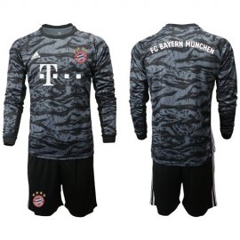 Bayern Munchen Blank Black Goalkeeper Long Sleeves Soccer Club Jersey
