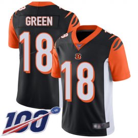 Nike Cincinnati Bengals #18 A.J. Green Black Team Color Mens Stitched NFL 100th Season Vapor Limited Jersey