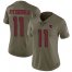 Nike Arizona Cardinals #11 Larry Fitzgerald Olive Womens Stitched NFL Limited 2017 Salute to Service Jersey