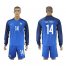 France #14 Matuidi Home Long Sleeves Soccer Country Jersey
