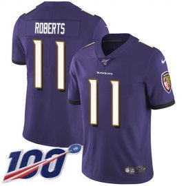 Nike Baltimore Ravens #11 Seth Roberts Purple Team Color Mens Stitched NFL 100th Season Vapor Untouchable Limited Jersey