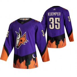 Arizona Coyotes #35 Darcy Kuemper Purple Mens Adidas 2020-21 Reverse Retro Alternate NHL Jersey