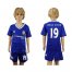 Chelsea #19 Diego Costa Blue Home Kid Soccer Club Jersey