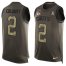 Nike Kansas City Chiefs #2 Dustin Colquitt Green Mens Stitched NFL Limited Salute To Service Tank Top Jersey
