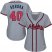 Atlanta Braves #40 Mike Soroka Grey Road Womens Stitched MLB Jersey