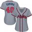 Atlanta Braves #40 Mike Soroka Grey Road Womens Stitched MLB Jersey