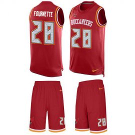 Tampa Bay Buccaneers #28 Leonard Fournette Red Team Color Mens Stitched NFL Limited Tank Top Suit Jersey