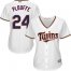 Minnesota Twins #24 Trevor Plouffe White Home Womens Stitched MLB Jersey