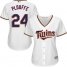 Minnesota Twins #24 Trevor Plouffe White Home Womens Stitched MLB Jersey