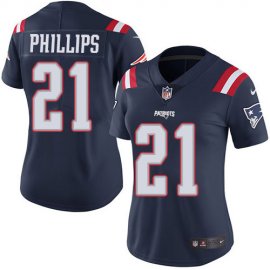Nike New England Patriots #21 Adrian Phillips Navy Blue Womens Stitched NFL Limited Rush Jersey