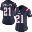 Nike New England Patriots #21 Adrian Phillips Navy Blue Womens Stitched NFL Limited Rush Jersey