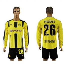 Dortmund #26 Piszczek Home Long Sleeves Soccer Club Jersey