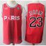 Bulls #23 Michael Jordan Red Ici Cest Paris Stitched NBA Jersey