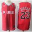 Bulls #23 Michael Jordan Red Ici Cest Paris Stitched NBA Jersey