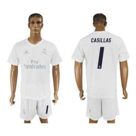 Real Madrid #1 Casillas Marine Environmental Protection Home Soccer Club Jersey