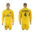 Paris Saint-Germain #4 Krychowiak Away Long Sleeves Soccer Club Jersey