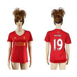 Womens Liverpool #19 Mane Red Home Soccer Club Jersey