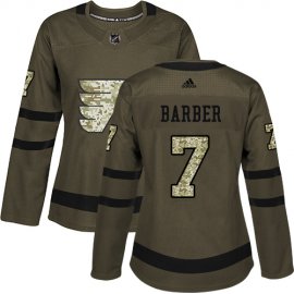 Adidas Philadelphia Flyers #7 Bill Barber Green Salute to Service Womens Stitched NHL Jersey