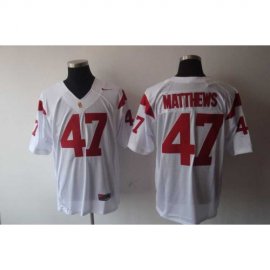 USC Trojans #47 Clay Matthews White Stitched NCAA Jersey