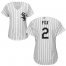 Chicago White Sox #2 Nellie Fox White(Black Strip) Home Womens Stitched MLB Jersey