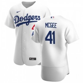 Los Angeles Dodgers #41 Jake McGee Mens Nike White Home 2020 Authentic Player MLB Jersey