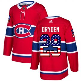 Adidas Montreal Canadiens #29 Ken Dryden Red Home Authentic USA Flag Stitched NHL Jersey